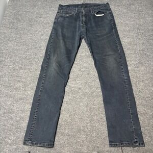 Levis 504 Regular Straight Fit Jeans Mens 34x34 Faded Black Denim Pants
